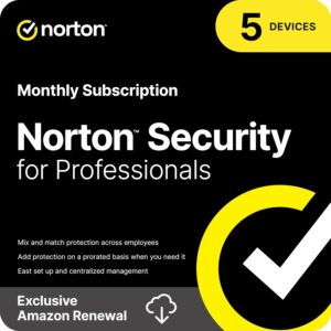 Norton Security for Professionals, Antivirus software for up to 5 Devices [1-Month Subscription]